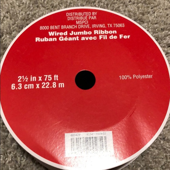 Celebrate it Black Red Christmas Wired Ribbon 75ft - Picture 4 of 6